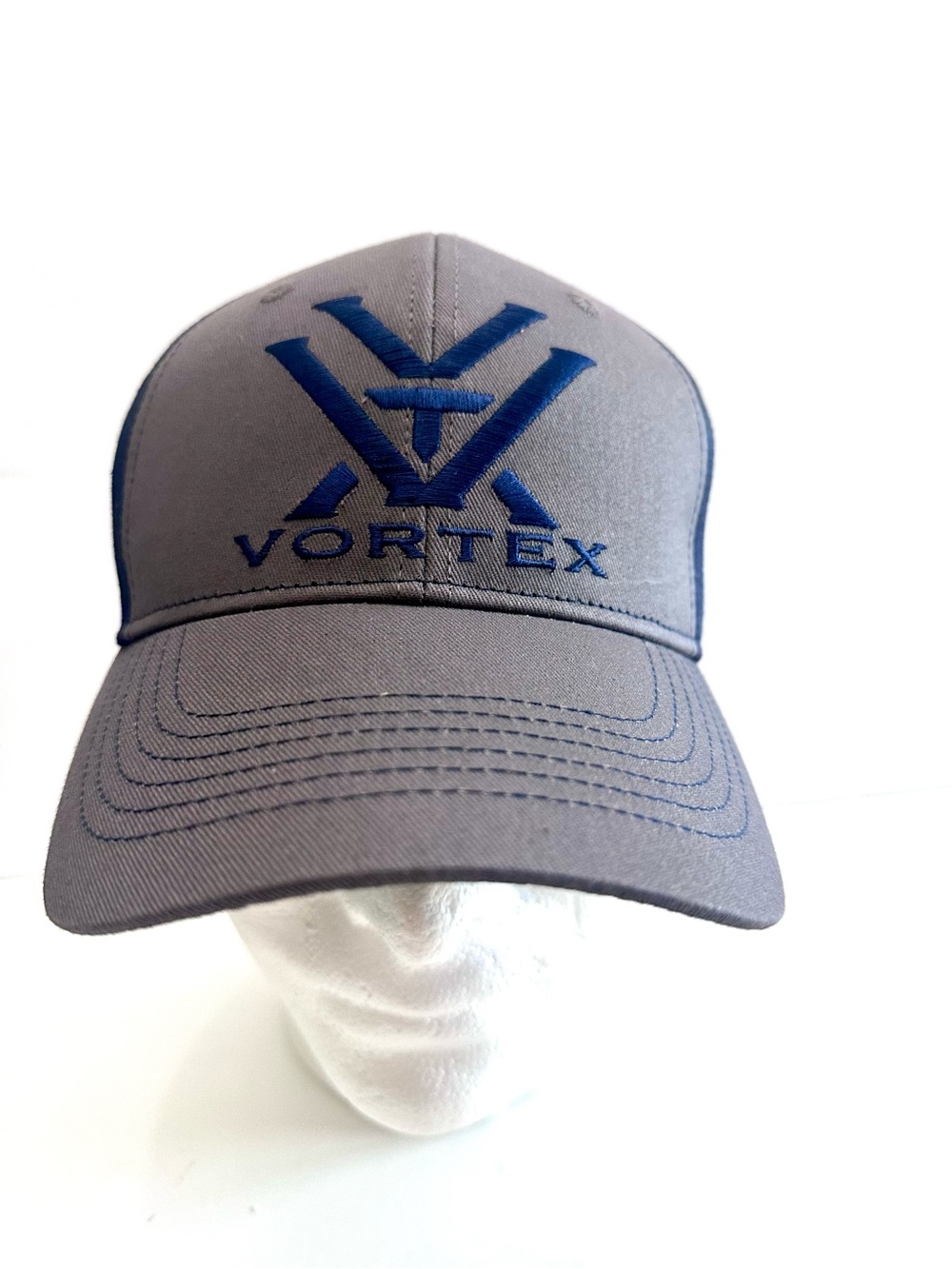 Vortex Gray & Blue Embroidered Logo Baseball Cap